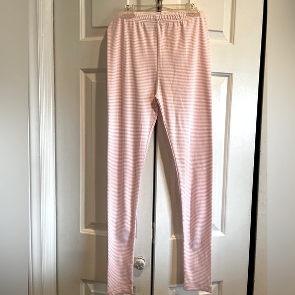 NWT- CARTERS 2 Pc PJ Set / Pink & White Striped Leggings & Pink, Long Sleeve Top - Picture 8 of 12